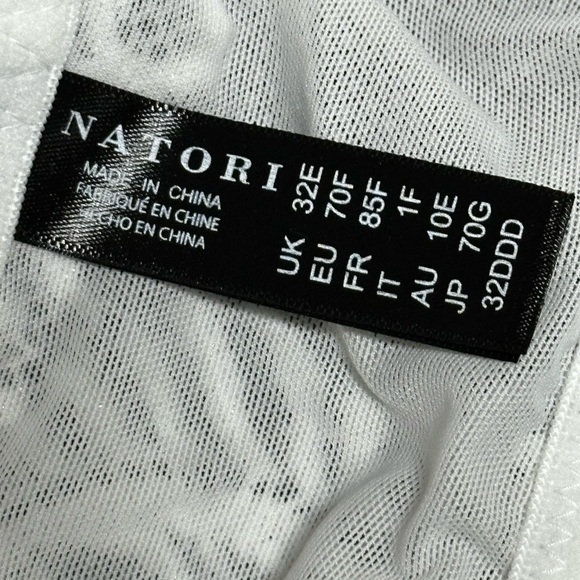 NATORI 735023 Bra 32DDD Feathers Front Closure Underwire White T Back Contour - Picture 3 of 9